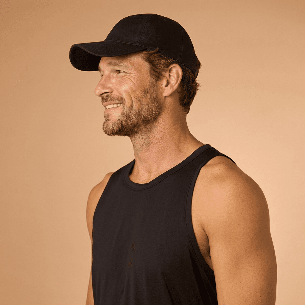 A man looking relaxed and confident